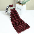 ISHOW 24 Inch Deep Wave Bulk Human Hair - Red Burgundy 99J