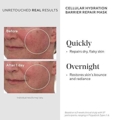 Murad Cellular Hydration Barrier Repair Mask - Hydrating Face Mask, Formulated with Bilberry Omegas, Hibiscus Extract, and Canadian Willowherb, Visibly Repairs Dry, Red, and Rough Skin - 2.7 Fl Oz