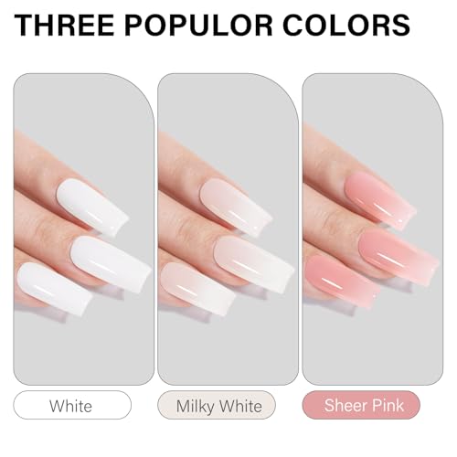 AILLSA Gel Nail Kit with U V Light, 224 Pcs Medium Square Nail Tip with Gel Glue