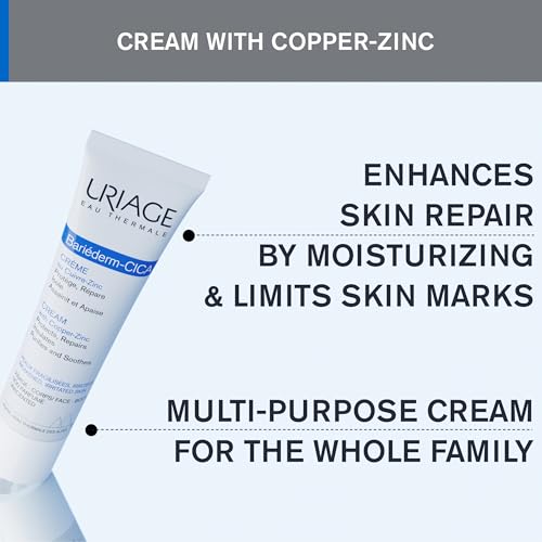 URIAGE Bari?derm-CICA Multi-Purpose Restoring Cream with Copper-Zinc & D-Panthenol | Enhances Skin Repair, For All Ages & Skin Types, Fragrance-Free
