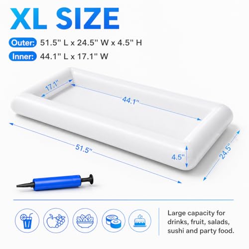 2 Pack Inflatable Serving Bars with Pump - Black & White