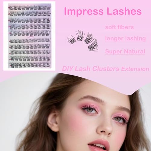 JIAAN Self Adhesive Lash Clusters 100 Pcs Kit - Pre Glued