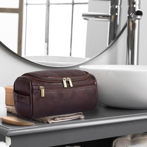 Travel Toiletry Bag for Men & Women | Water-Resistant PU Leather