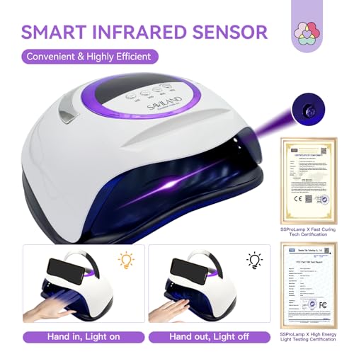 SAVILAND 300W U V LED Nail Lamp: Motion Sensor Nail Dryer Super Fast Curing U V Light SAVILAND Nail Face Mask for Nail Drill: Salon Clear Visibility & Comfortable Wear Full Face Mask Splash Resistant
