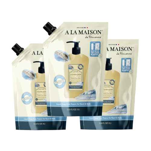 A LA MAISON Liquid Hand Soap (33.8 Refill Pouch, 3 Pack, Fresh Sea Salt)