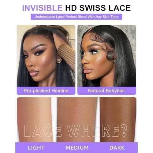 30 Inch Straight Wigs Human Hair 13x6 Lace Front Wigs Human Hair Pre Plucked 200 Density HD Transparent Lace Frontal Glueless Wig for Women with Baby Hair