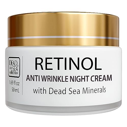 Dead Sea Collection Night Cream for Face with 2% Retinol, Dead Sea Minerals, and Vitamin E ? Anti Aging Nourishing Skin Care Moisturizer to Reduce Wrinkles (1.69 fl. oz)