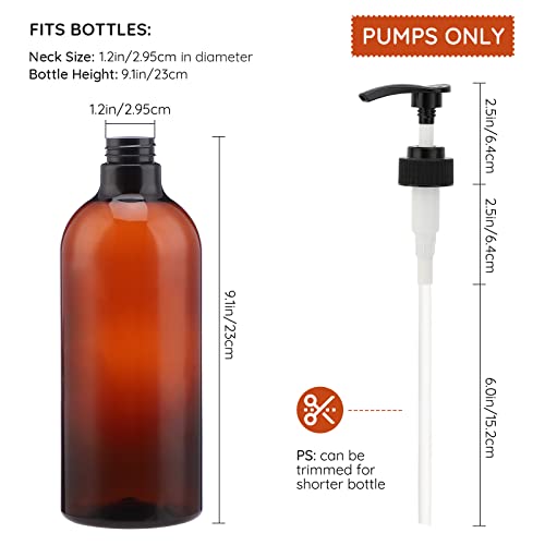 Segbeauty 3pcs Shampoo Conditioner Bottles and Lotion Dispenser Pump Head, 33.8oz Empty Large Refillable Shower Pump Bottles with Labels, Tube Pump Replacement for Bathroom Soap Dispenser