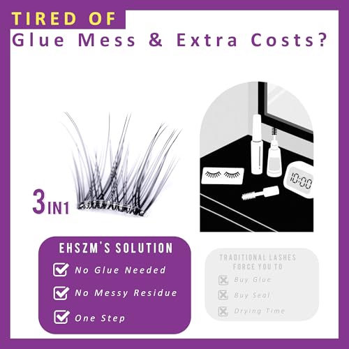 Self-Adhesive Manga Lash Clusters - Pre-Glued D-Curl 10-14mm