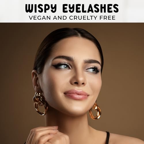 Profusion Cosmetics Colourspell 2 Pair Faux Mink False Eyelashes - Lightweight & Natural-Looking Wispy Eyelashes, Flexible Band for Comfortable, All-Day Wear, Vegan and Cruelty Free Makeup