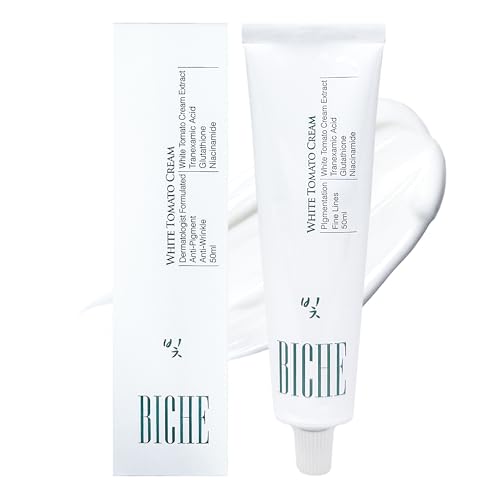 BICHE Dermatologist Formulated White Tomato Cream with Niacinamide, Tranexamic Acid, Glutathione Face Cream 50ml - Anti-Aging, Dark Spot Corrector, 100hrs Deep Hydration