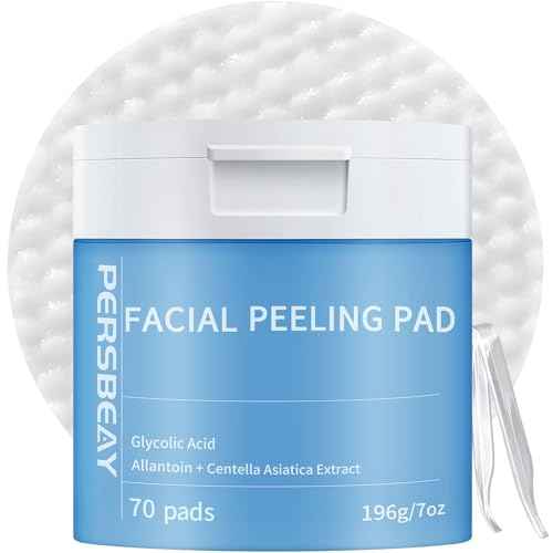 Glycolic Acid Pads, Exfoliating Toner Pads for Facial Radiance, Dual Action Gentle Face Pad for Deep Cleaning Effect |Peels & Daily Skin Renewal |Salicylic Acid & Vitamins B3 |70 Count