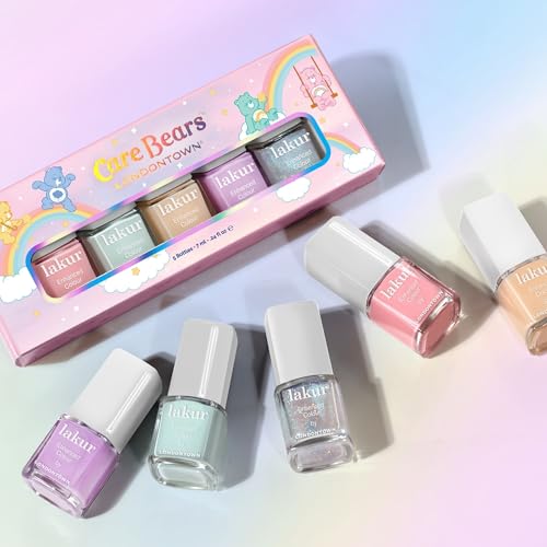 LONDONTOWN Care Bears Nail Polish Set – 5 Mini Pastel & Shimmer Colors