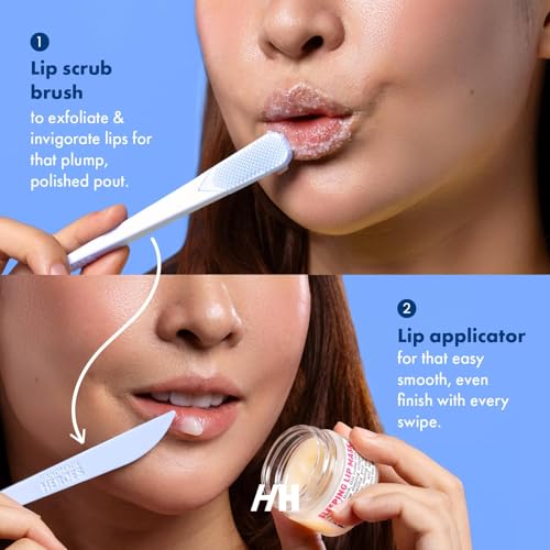 Handmade Heroes Lip Brush, Reusable Lip Exfoliator - Gentle Exfoliant, Use with Sugar Lip Polish and Lip Exfoliator Scrubber for Chapped and Dry Lips Christmas Gifts 2pc