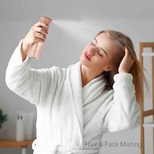 airbee Spray Bottle For Hair, Continuous Mister Sprayer, Ultra Fine Mist Empty Spraying Water Bottles for Hairstyling, Barbers, Salons, Essential Oil Scents, Cleaning, Plants (2 Pack, 6.8 OZ)