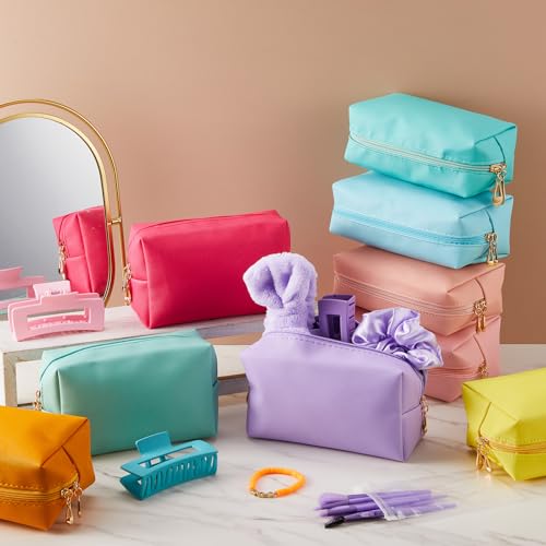 Zeyune 54 Pcs Gifts Sets Bulk for Tween Teen Women Preppy Party Favors Set Preppy Makeup Bag Hair Pin Scrunchies Headbands Bracelets Trendy Stuff Gift for Women Friend Birthday Present(Classic Color)