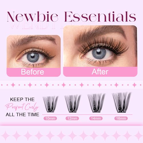 WENDY LASHES 30D-100D Cluster Lashes DIY Kit 10-16mm