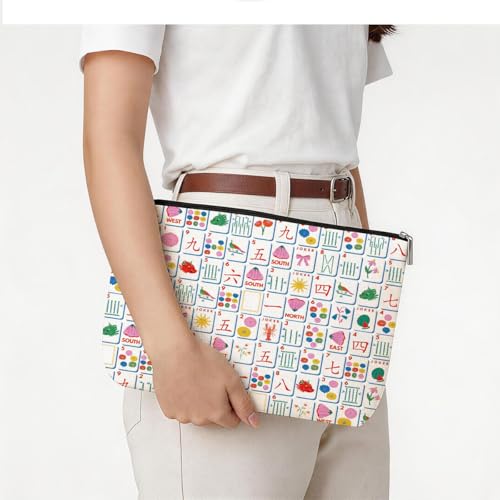 American Mahjong Tile Bag - Portable Canvas Storage Case