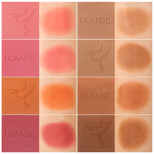 UCANBE 8-Color Blush and Bronzer Palette - Buildable Makeup Set