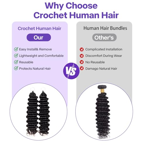 NIYALAA 18 Inch Miracle Knots Crochet Human Hair for Black Women, 613#