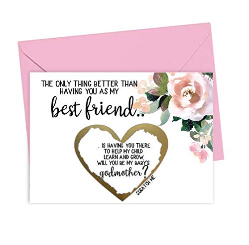 Will You Be My Godmother Scratch Off Card for Best Friend, God Mother Proposal Card (Best Friend Godmother)