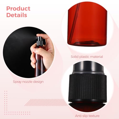 90 PCS Amber Plastic Spray Bottles 4 oz - 120ml Plastic Travel Sprayer Set Brown PET Bottles with Black Nozzles for Liquids, Perfumes, Cosmetics, and More