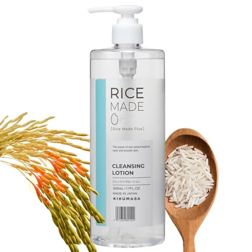 Kikumasamune 4-in-1 Rice Makeup Remover Face Wash + Facial Toner + Face Exfoliant for Women & Men, Oil Free Makeup Remover with Sake Rice Extract, Ceramides & Fruit Extracts in Japan 16.9 fl oz