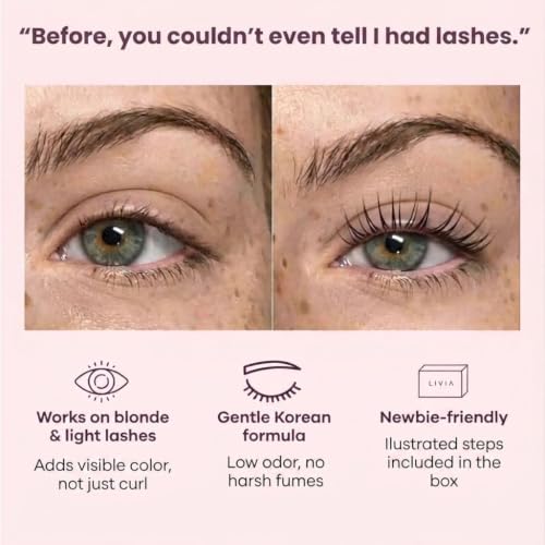 Livia Korean Lash Lift & Color Kit – 3 Full Applications for Salon-Curled Lashes