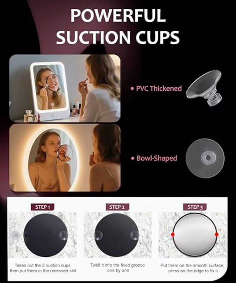 Haikopoon 3-Pack Compact Magnifying Mirror Set - 20X, 30X, 40X
