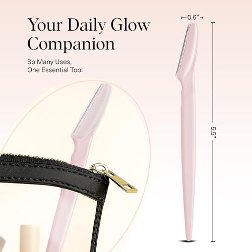 Kitsch Dermaplane Facial Razors - Exfoliating Face Shaver, 12 Pack (Blush)