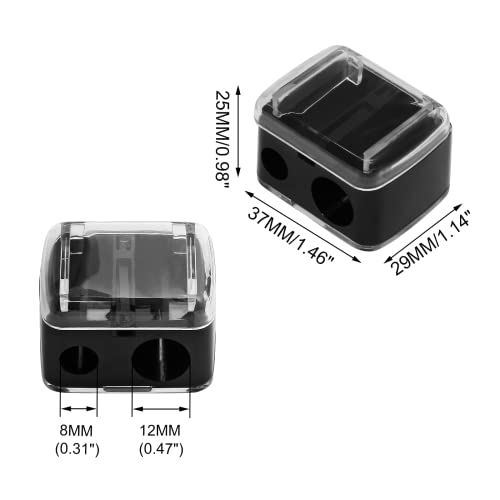 BokWin Dual Hole Cosmetic Pencil Sharpener 5-Pack for Eyeliner & Lip Liner