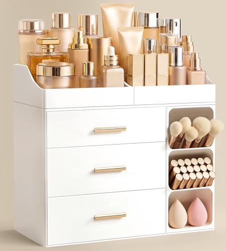 HBlife Makeup Organizer with Brush Holder & 3 Drawers