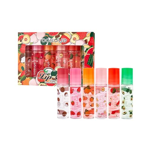 ADMD Tinted Lip Oil Roller - 6 Pack Hydrating Gloss