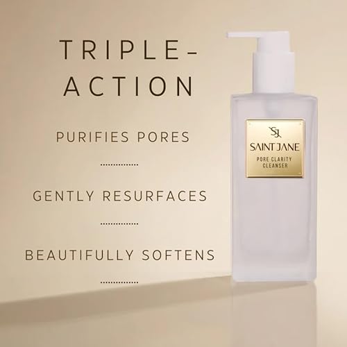 SAINT JANE Pore Clarity Cleanser | Hyaluronic + Flower Acid Cleanser | Luxury, Floral-Infused, Clean Skincare (4oz |120ml)