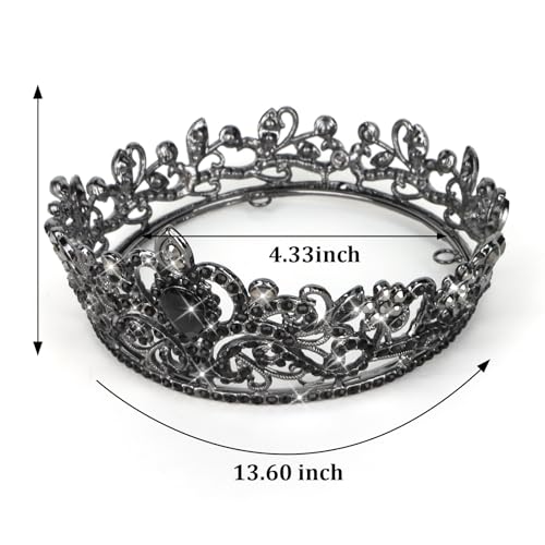 CIEHER Black Crown Cake Topper for Girls - 1.96" Tiara Decoration