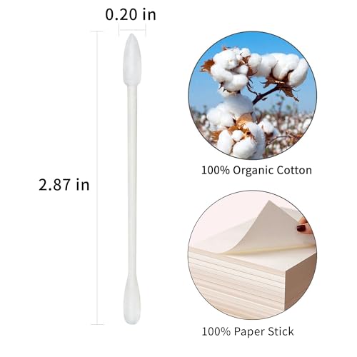 HOMEFOX Organic Cotton Swabs - 400 Count Precision Cleaning Buds