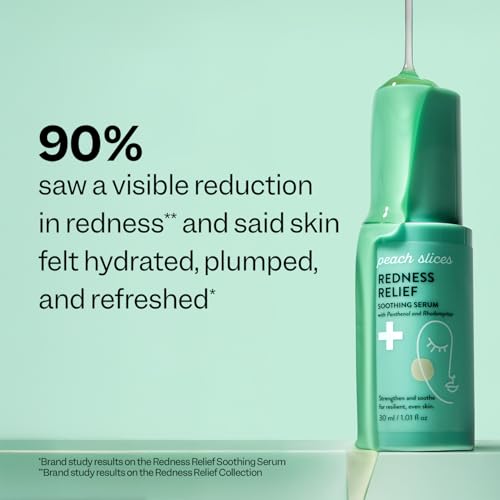 Peach Slices - Redness Relief Soothing Serum (1.01 oz) - Strengthen & Soothe - Resilient & Even Skin - Panthenol, Rhodomyrtus, Cica, & Allantoin - Vegan, Cruelty Free, Korean Skin Care & Beauty