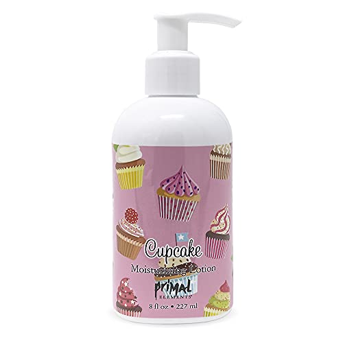 Primal Elements Body Lotion, Moisturizing Shea Butter Cream for Hands & Body, 8 oz - Cupcake