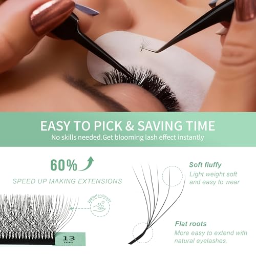 8D W Eyelash Extensions Russian Volume Premade Fans