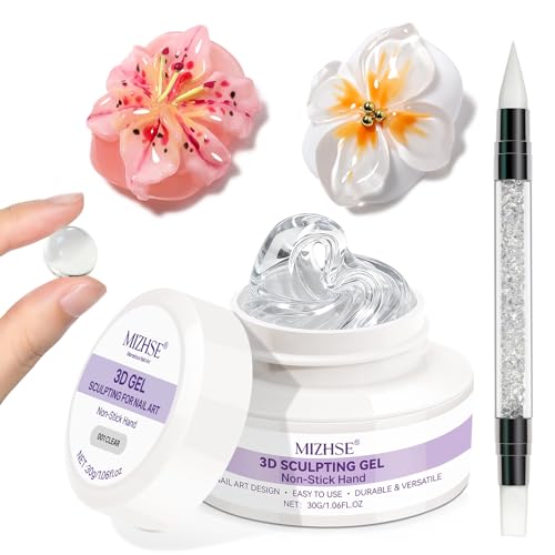 MIZHSE 30g 3D Clear Nail Sculpting Gel - Non-Sticky Molding Gel