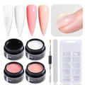 SUTOKAKA 4 Colors Builder Gel for Nails with Nail Forms Dual-Ended
