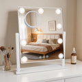 Lighted Makeup Mirror with 9 LEDs & 10X Magnification, Touch Control