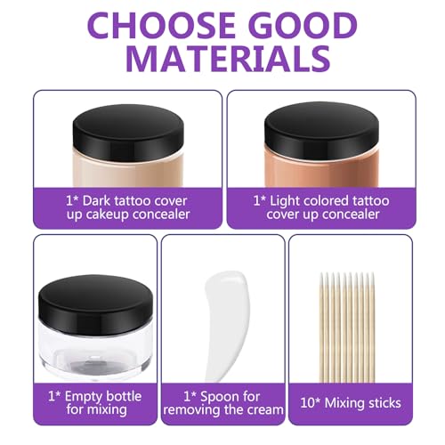 Waterproof Tattoo Cover Up Makeup - 2 Color Concealer Set