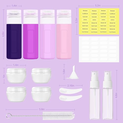 Redfly Travel Bottles Set - 17 Pack TSA Approved Leak-Proof Containers