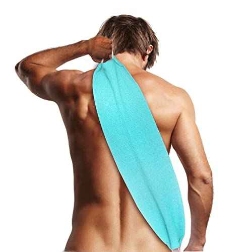 Evridwear Exfoliating Back Scrubber with Handles Two Sides for Body Shower Deep Cleans Skin Massages Invigorating Blood Circulation Men Women One Size (Angel Blue)