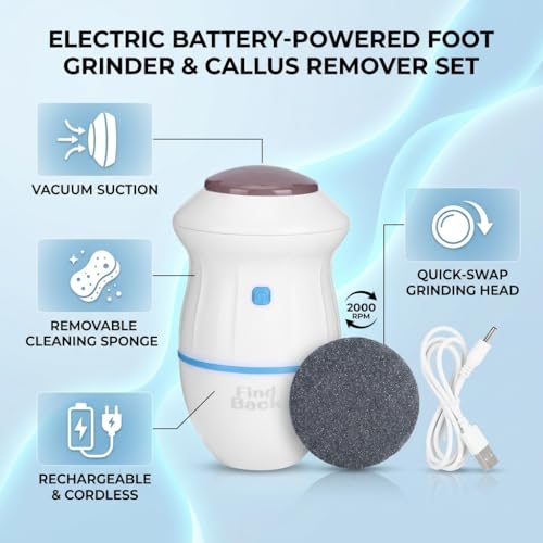 Electric Callus Remover with Vacuum - Portable Foot Grinder
