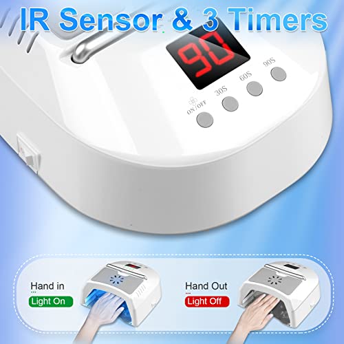 IMENE 72W Cordless UV LED Nail Lamp with Fan - Fast Gel Curing