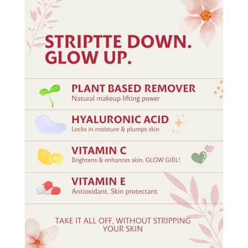 Fresh One Makeup Remover Wipes - Facial Cleansing | Deeply Hydrating | Brightening, Radiance-Boosting | Gently Removes Waterproof Makeup, Oil, & Eye Mascara | Face wipes for women | STRIPTTE (90 CT)