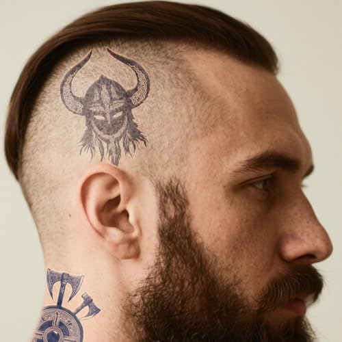 10 Viking Temporary Tattoos Waterproof Blue Stickers