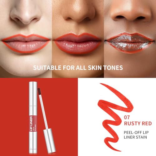 TENGLONG Waterproof Peel Off Lip Liner Stain - Rusty Red